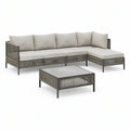 Gartenlounge-Set mit Ecksofa und Couchtisch 240 x 180 cm Anthrazit/Dunkelgrau/Beige/Grau