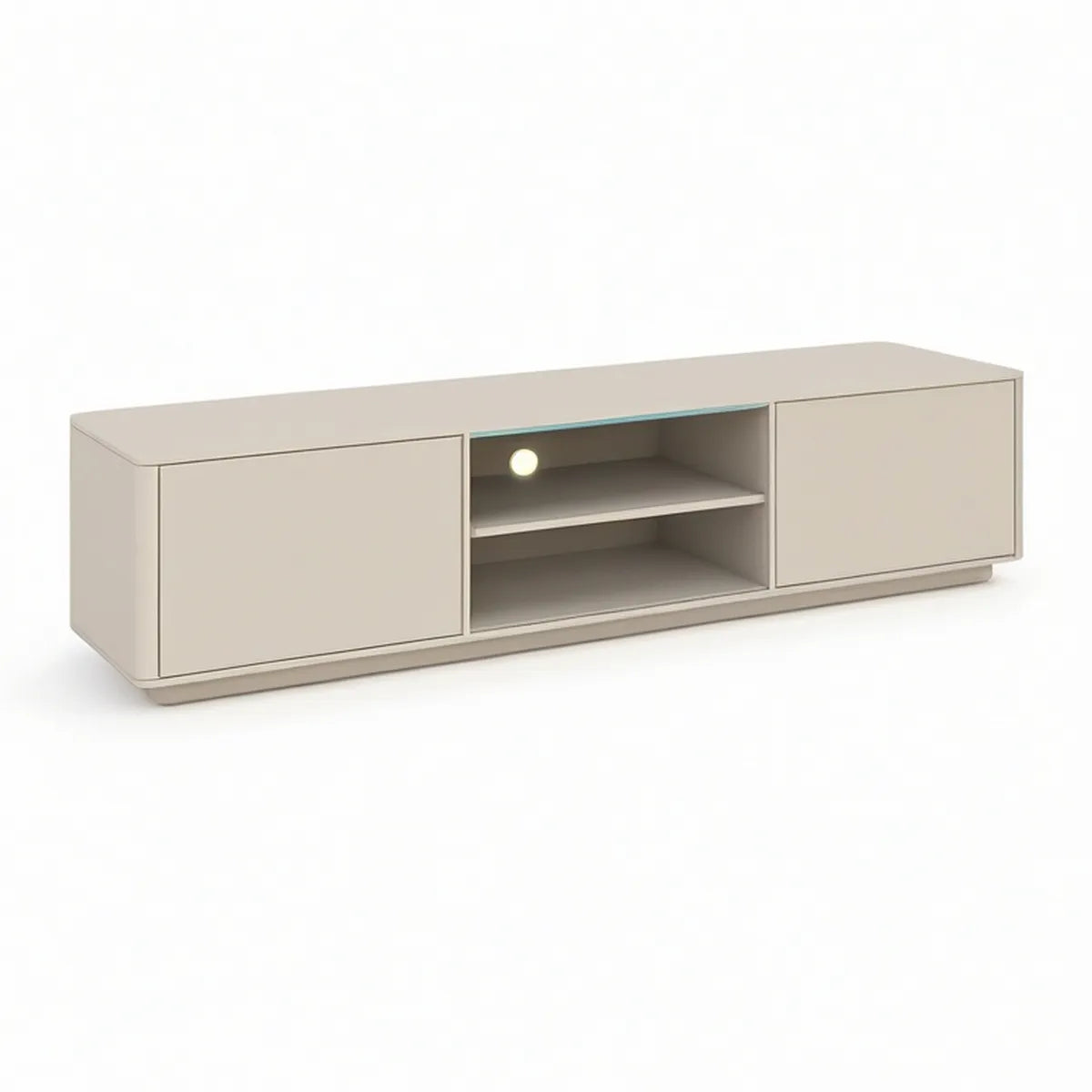 TV-Lowboard mit LED-Beleuchtung, Beige, 180 x 40 x 45 cm, MDF