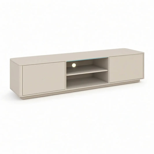 TV-Lowboard mit LED-Beleuchtung, Beige, 180 x 40 x 45 cm, MDF
