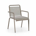 Gartenstuhl mit Armlehnen, Stahl und Polyethylen, Taupe, 56 x 58 x 84 cm