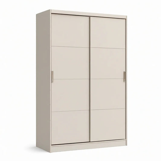 Schwebetürenschrank 120 x 60 x 200 cm in Creme