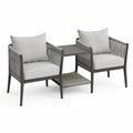 Gartensessel-Set mit 2 Sesseln und Beistelltisch, Anthrazit/Grau, Sessel 68 x 70 x 73 cm